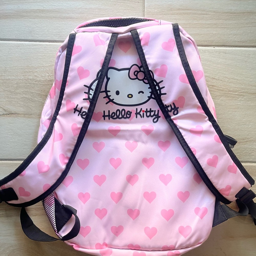 Hello Kitty Heart Pattern Pink Backpack - Picture 2 of 5
